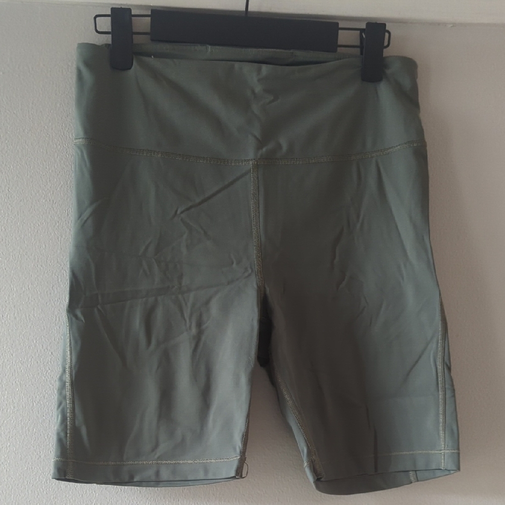 Athleta Olive Green High-Rise Bike Shorts